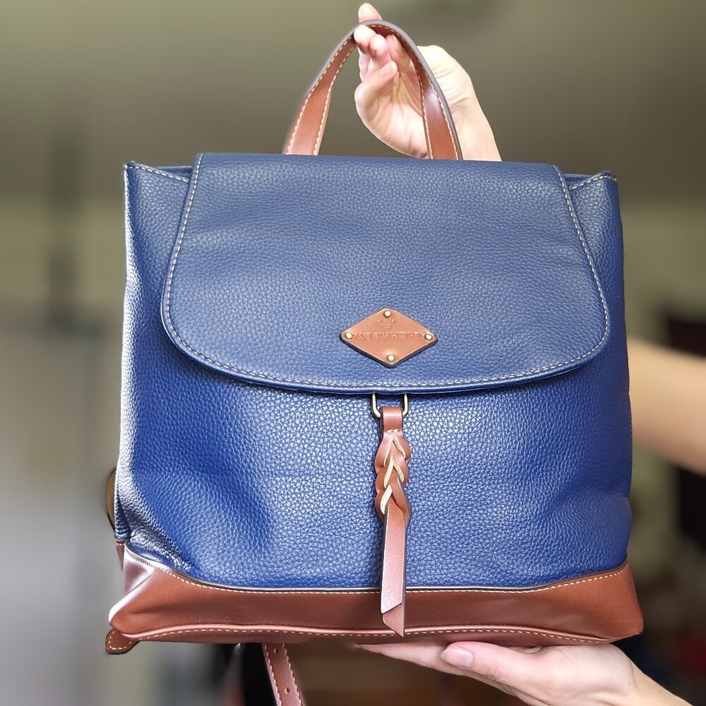 St. John's Bay Soft Faux Leather Blue and Brown Backpack